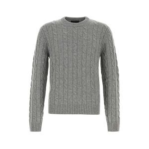 PRADA Men's Cable Knit Crewneck Sweater Men GREY Sweaters & Cardigans